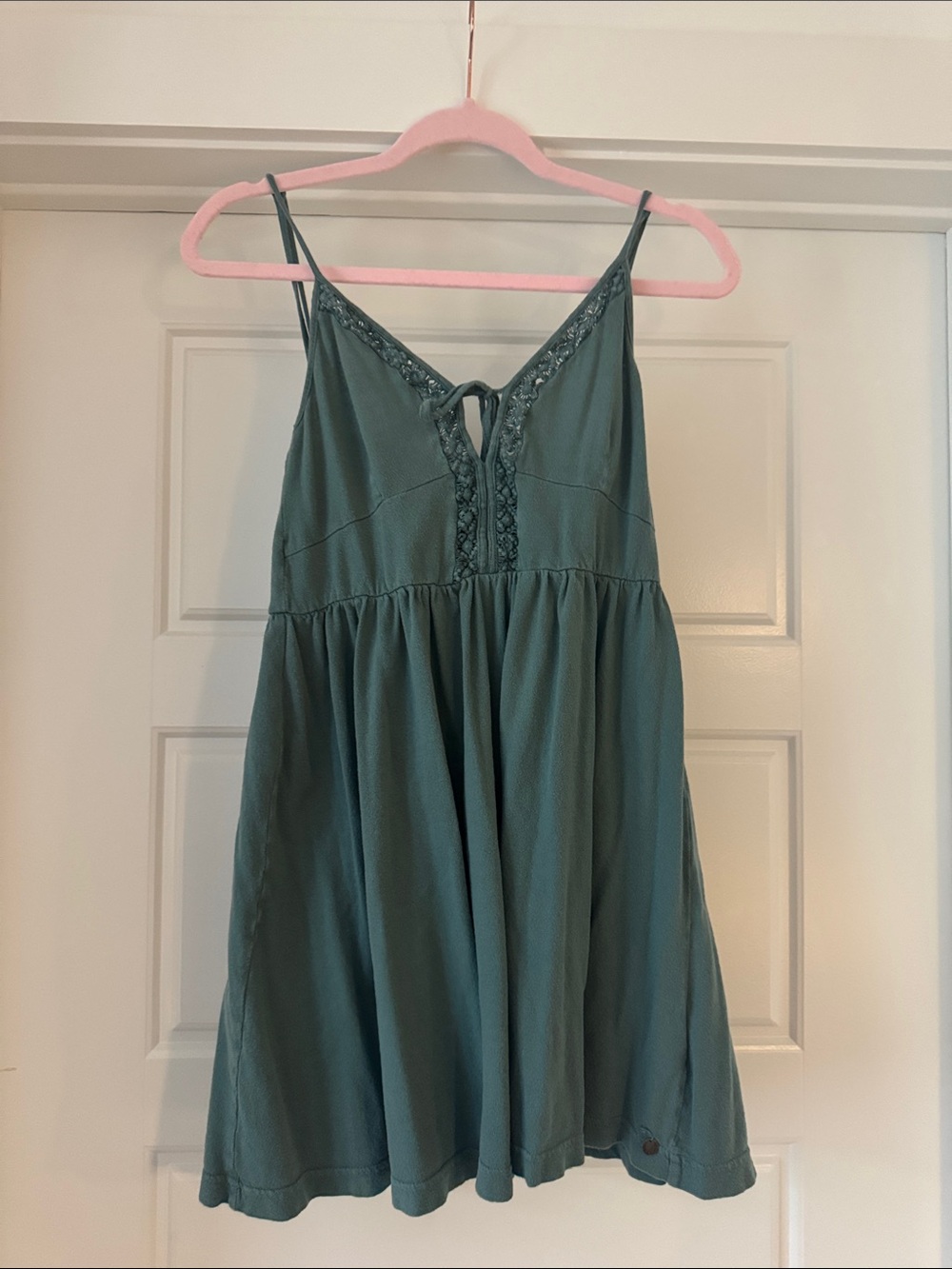 Roxy Teal Green Mini Sundress